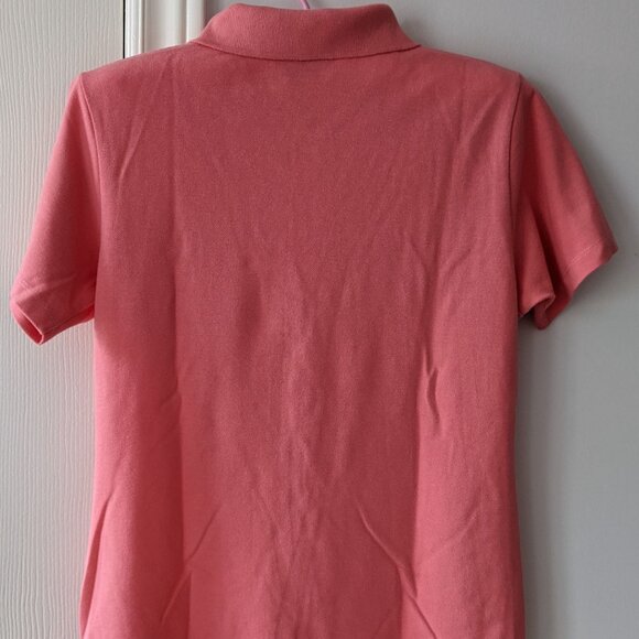Lacoste Polo Shirt Women Size 42M/L Peach Orange France - Picture 2 of 5